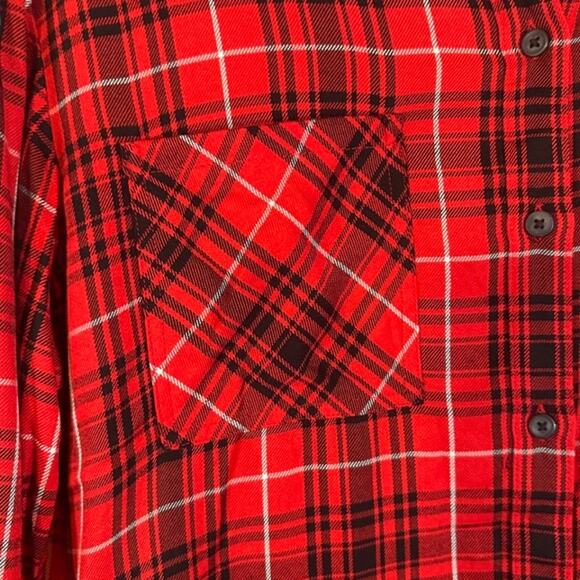 Sanctuary Red Plaid Long Sleeve Collared Button Down Shirt Women Sz S - Picture 4 of 9